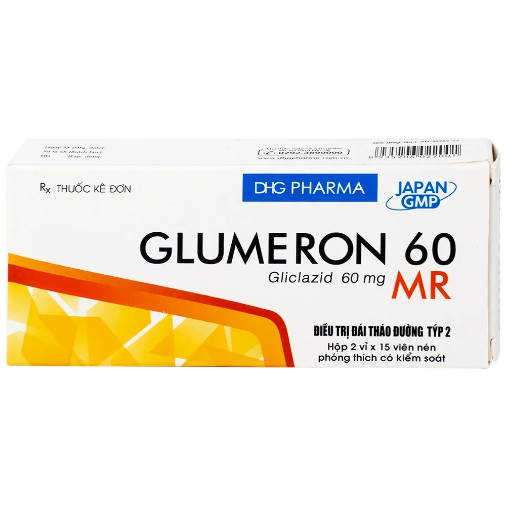 Hình ảnh Thuốc Glumeron 60 MR DHG điều trị đái tháo đường típ 2 (2 vỉ x 15 viên)