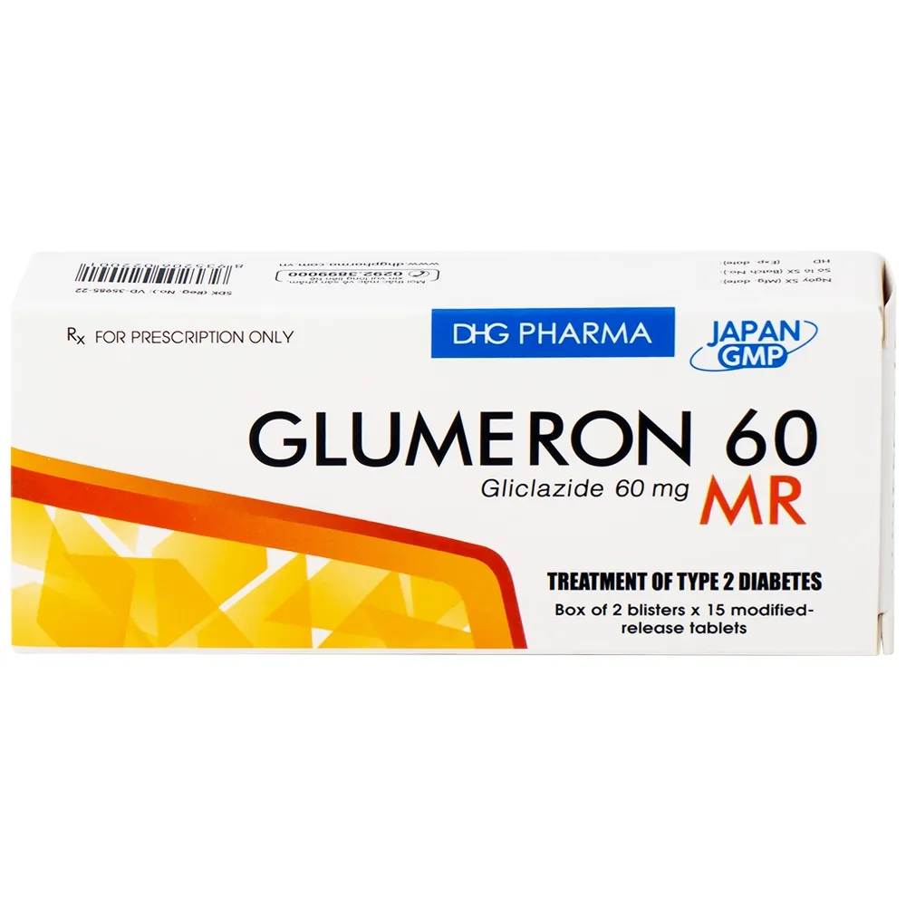 Hình ảnh Thuốc Glumeron 60 MR DHG điều trị đái tháo đường típ 2 (2 vỉ x 15 viên)