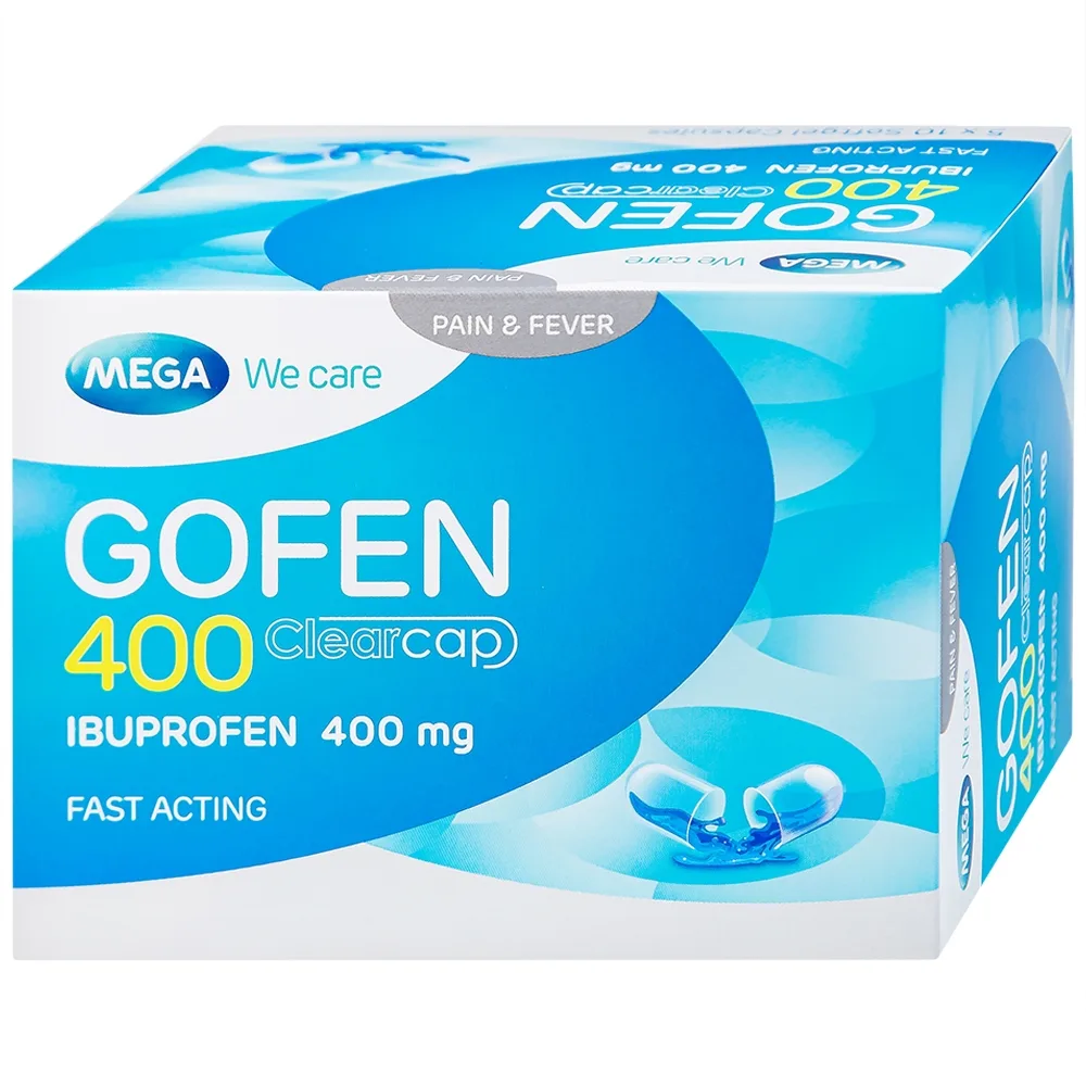 Hình ảnh Thuốc Gofen 400 MEGA We care điều trị hạ sốt, giảm đau (5 vỉ x 10 viên)