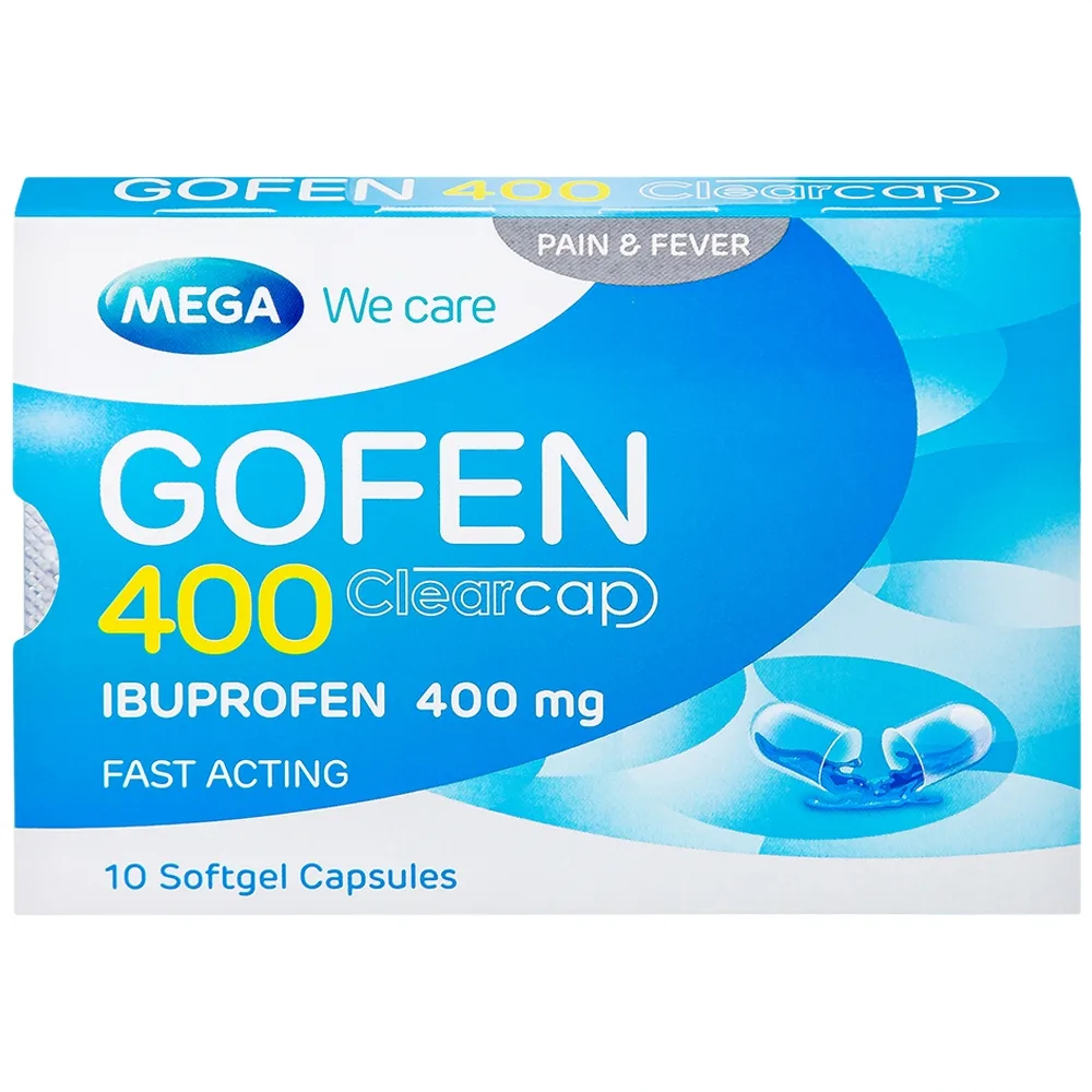 Hình ảnh Thuốc Gofen 400 MEGA We care điều trị hạ sốt, giảm đau (5 vỉ x 10 viên)