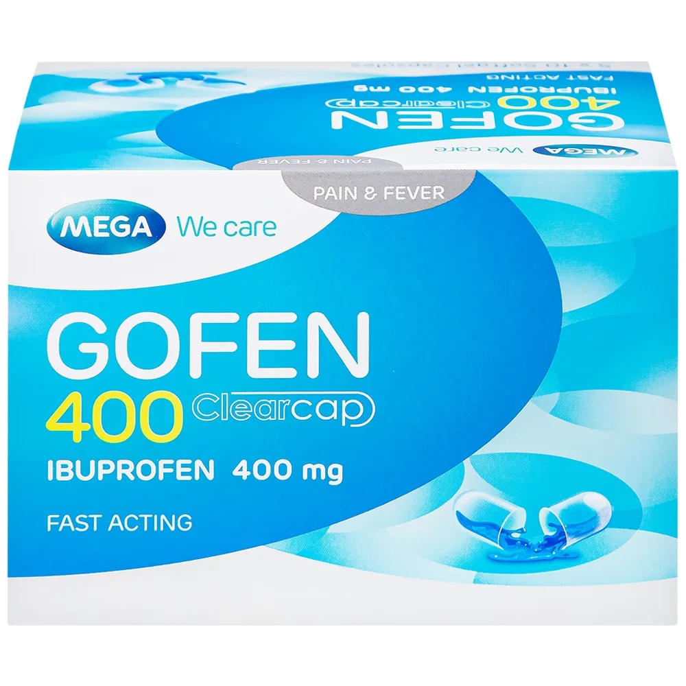 Hình ảnh Thuốc Gofen 400 MEGA We care điều trị hạ sốt, giảm đau (5 vỉ x 10 viên)