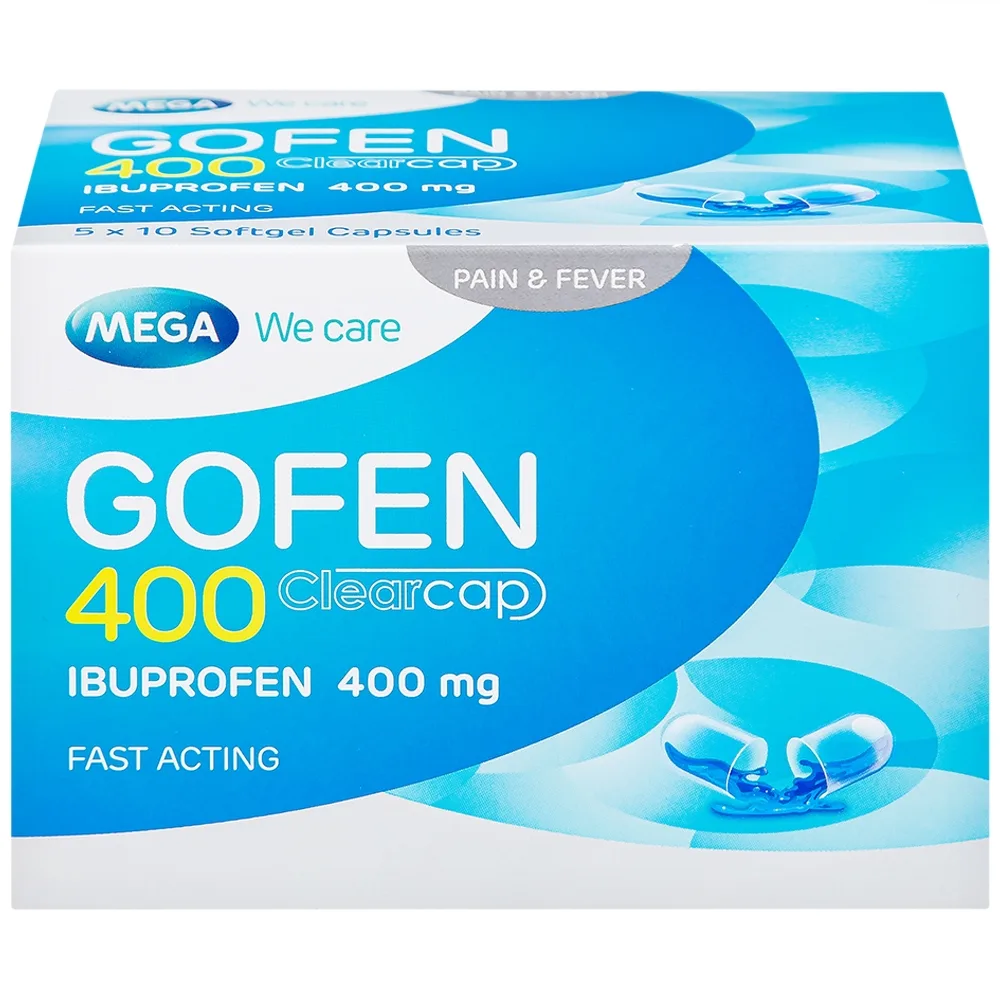 Hình ảnh Thuốc Gofen 400 MEGA We care điều trị hạ sốt, giảm đau (5 vỉ x 10 viên)