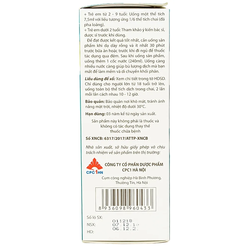 Hình ảnh Dung dịch Golistin-Soda CPC1 làm sạch phân trước khi phẫu thuật, chụp X-quang, nội soi (45ml)