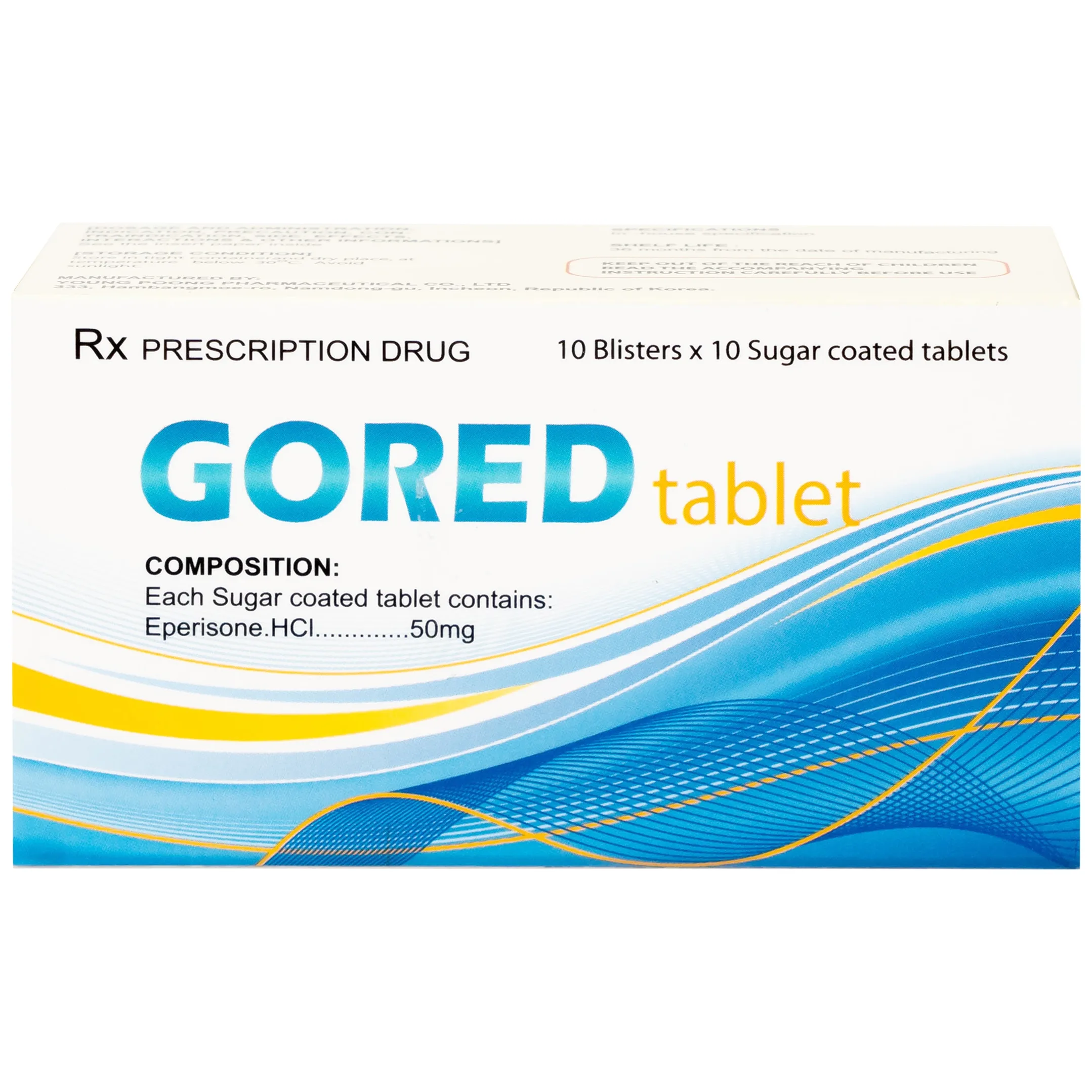 Hình ảnh Thuốc Gored 50mg Young Poong điều trị hội chứng đốt sống cổ, viêm quanh khớp vai (10 vỉ x 10 viên)