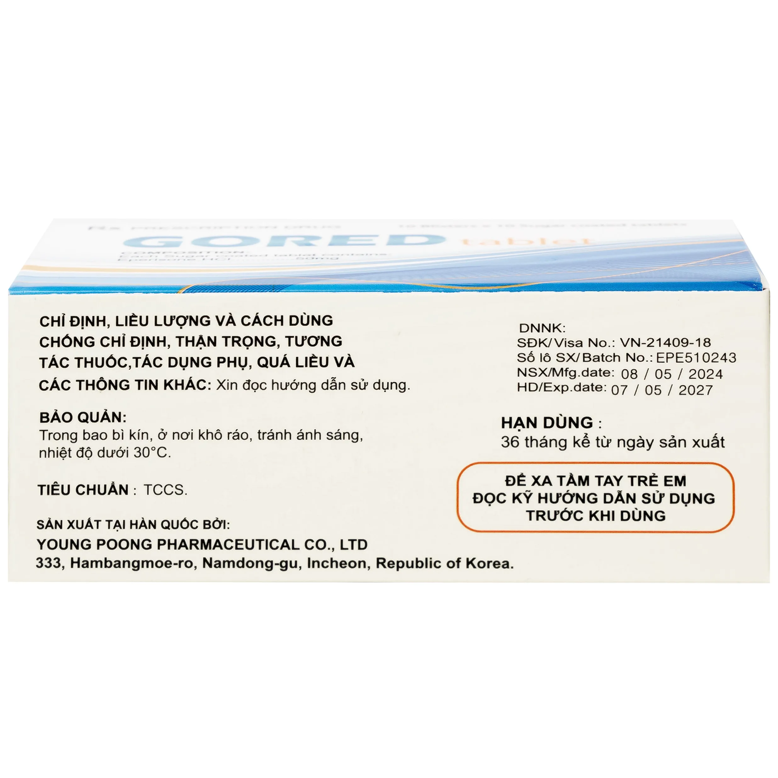 Hình ảnh Thuốc Gored 50mg Young Poong điều trị hội chứng đốt sống cổ, viêm quanh khớp vai (10 vỉ x 10 viên)