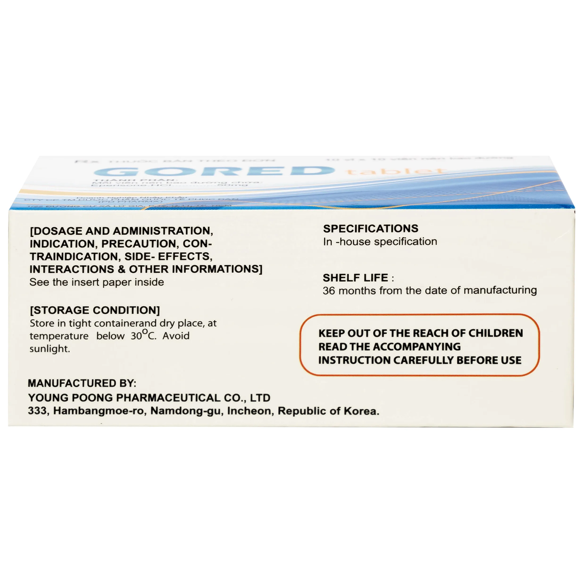 Hình ảnh Thuốc Gored 50mg Young Poong điều trị hội chứng đốt sống cổ, viêm quanh khớp vai (10 vỉ x 10 viên)