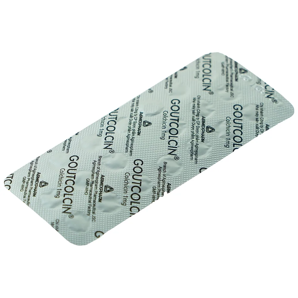 Hình ảnh Thuốc Goutcolcin Agimexpharm điều trị đợt cấp của bệnh gút (2 vỉ x 20 viên)