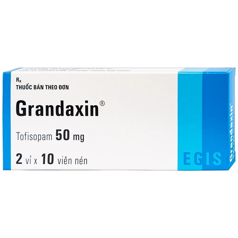 Hình ảnh Thuốc Grandaxin 50mg Egis điều trị bệnh tâm thần (2 vỉ x 10 viên)