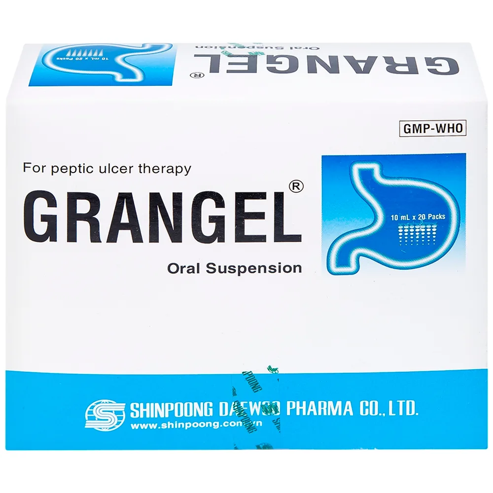 Hình ảnh Hỗn dịch uống Grangel Shinpoong Deawoo điều trị viêm loét dạ dày - tá tràng cấp, mạn tính (20 gói)