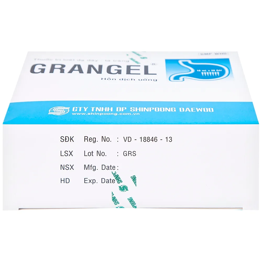 Hình ảnh Hỗn dịch uống Grangel Shinpoong Deawoo điều trị viêm loét dạ dày - tá tràng cấp, mạn tính (20 gói)