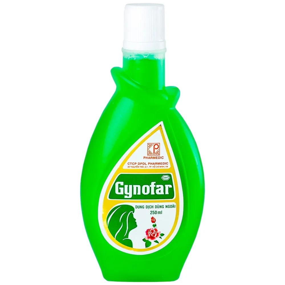 Hình ảnh Dung dịch vệ sinh Gynofar Pharmedic điều trị ngứa âm hộ, viêm âm đạo, huyết trắng (250ml)