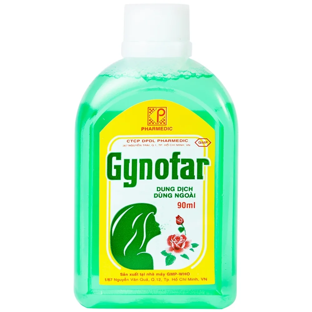 Hình ảnh Dung dịch vệ sinh Gynofar Pharmedic điều trị ngứa âm hộ, viêm âm đạo, huyết trắng (90ml)