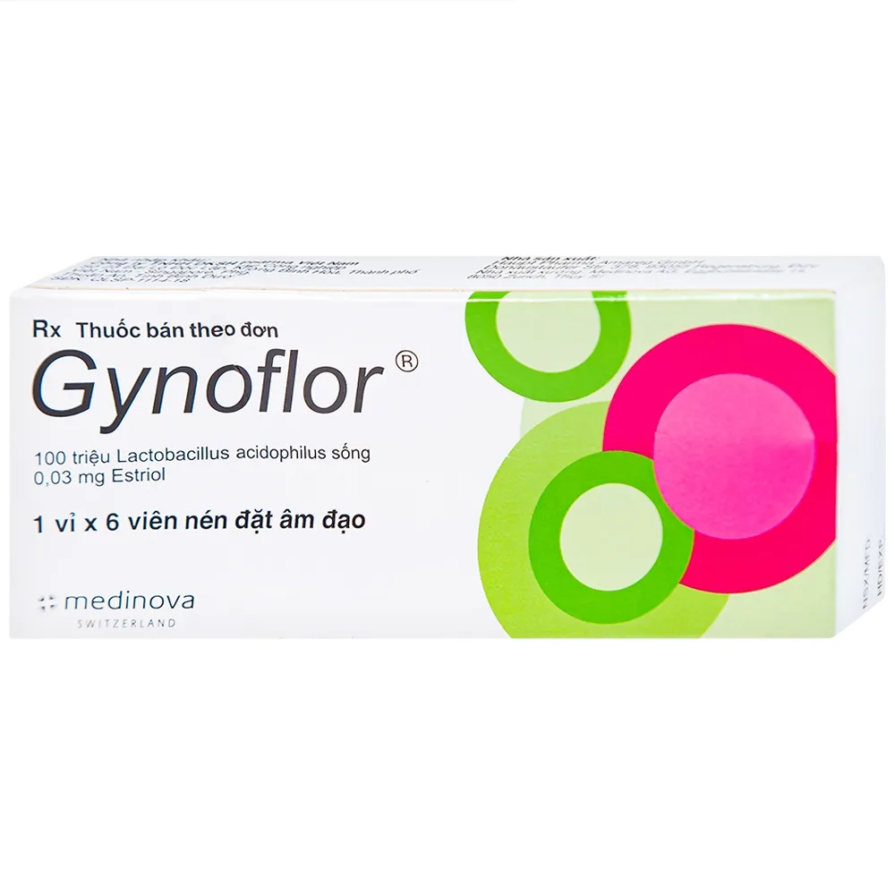 Hình ảnh Viên đặt âm đạo Gynoflor Medinova điều trị nhiễm khuẩn âm đạo (1 vỉ x 6 viên)