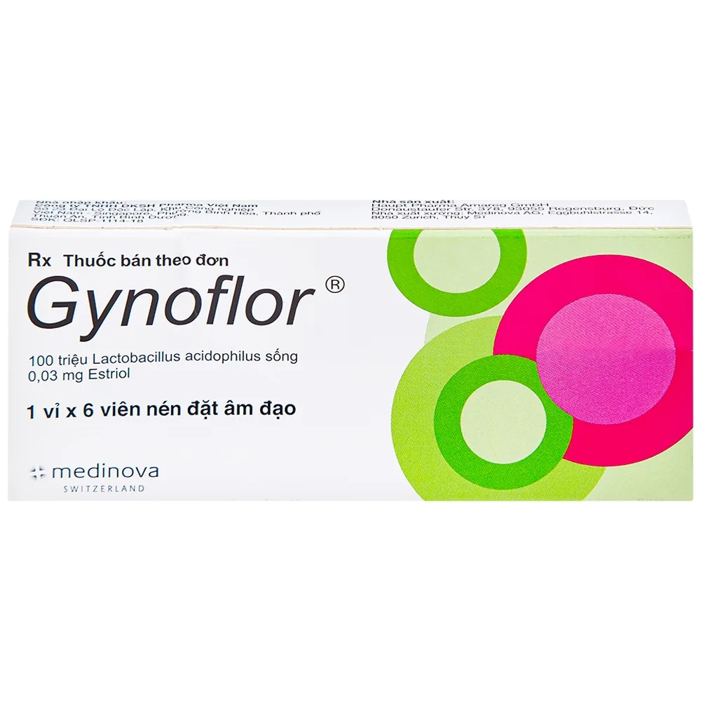 Hình ảnh Viên đặt âm đạo Gynoflor Medinova điều trị nhiễm khuẩn âm đạo (1 vỉ x 6 viên)