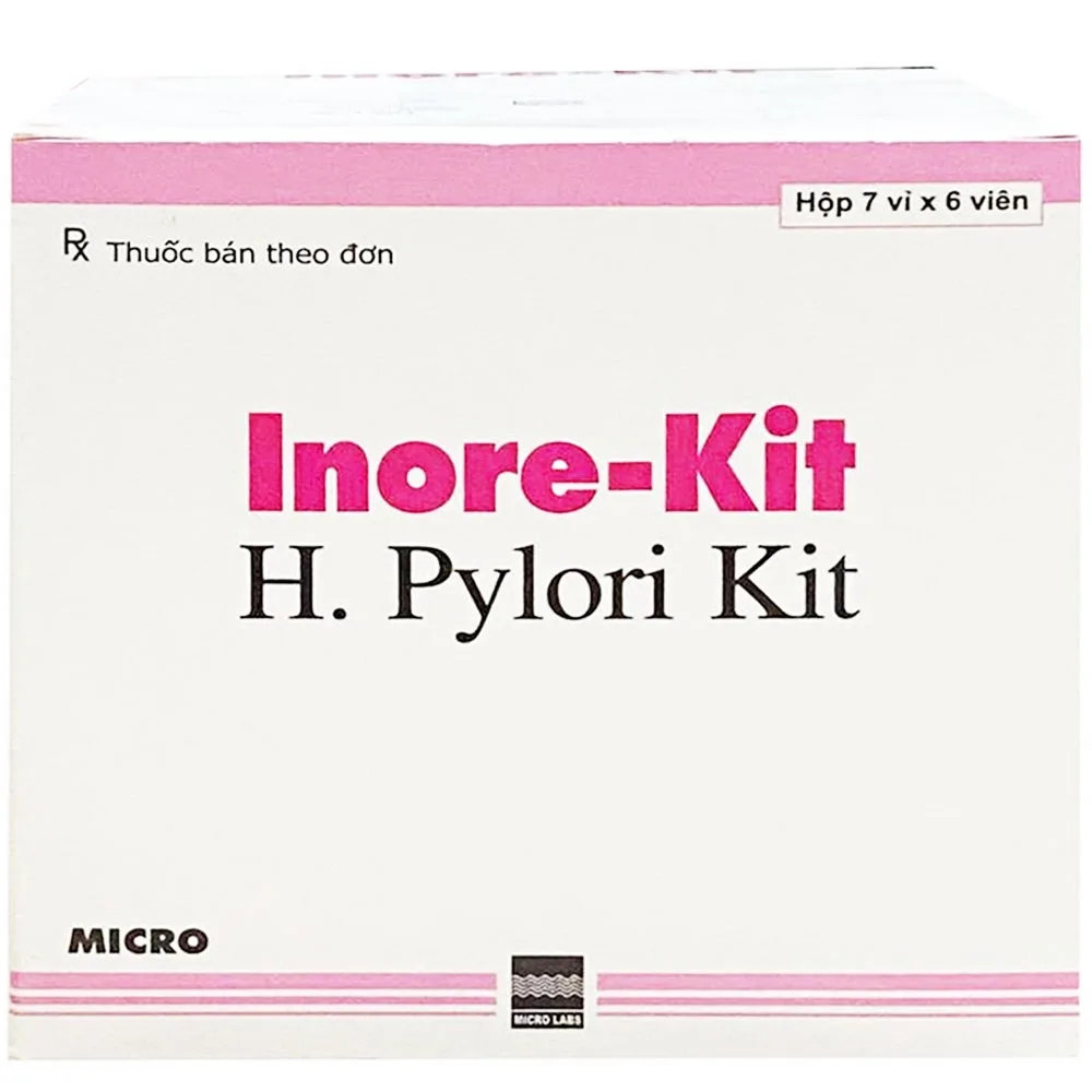 Hình ảnh Thuốc Inore-Kit H. Pylori Kit Micro điều trị viêm dạ dày mãn tính, loét dạ dày và tá tràng (7 vỉ x 6 viên)