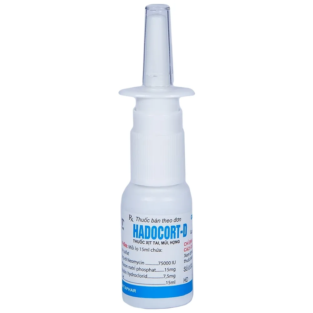 Hình ảnh Thuốc xịt Hadocort-D Hà Tây điều trị các bệnh viêm mũi, viêm xoang (15ml)