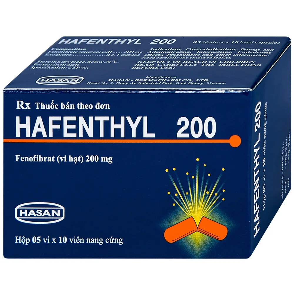 Hình ảnh Thuốc Hafenthyl 200 Hasan điều trị tăng cholesterol máu (5 vỉ x 10 viên)