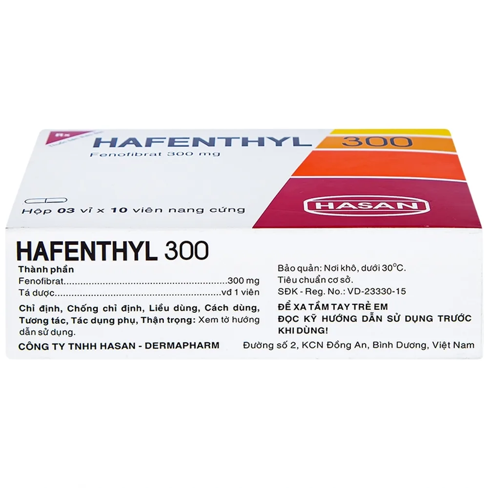 Hình ảnh Thuốc Hafenthyl 300 Hasan điều trị rối loạn lipoprotein huyết (3 vỉ x 10 viên)