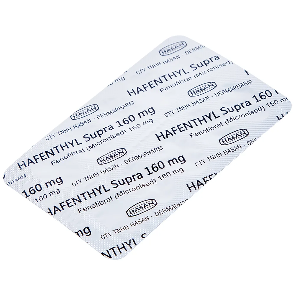 Hình ảnh Thuốc Hafenthyl Supra 160mg Hasan điều trị tăng triglycerid máu (3 vỉ x 10 viên)