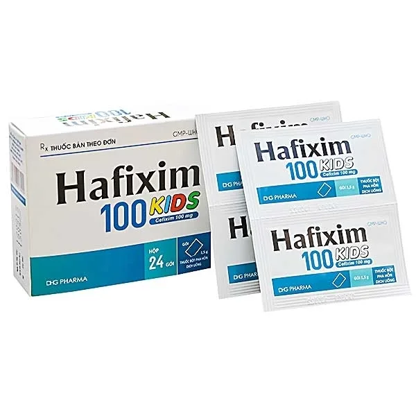 Hình ảnh Bột Hafixim 100 Kids DHG điều trị nhiễm khuẩn (24 gói)