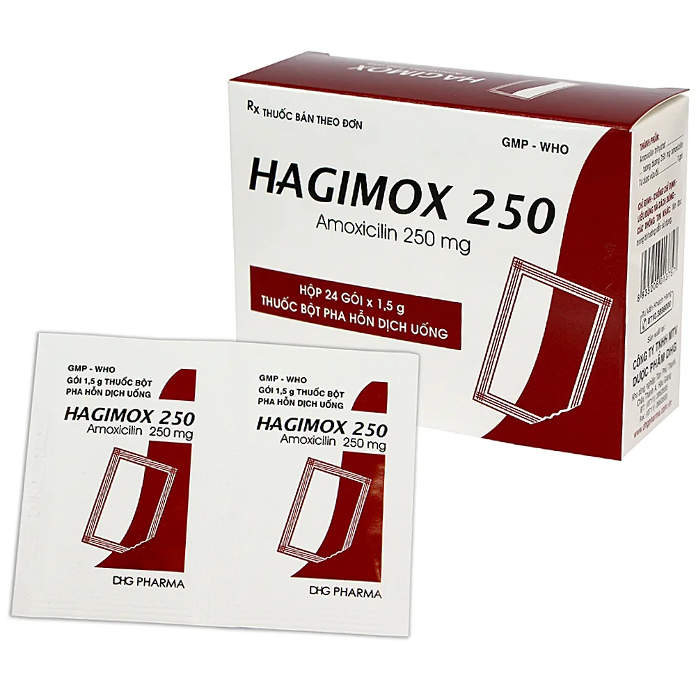 Hình ảnh Bột Hagimox 250 DHG điều trị nhiễm khuẩn (24 gói)