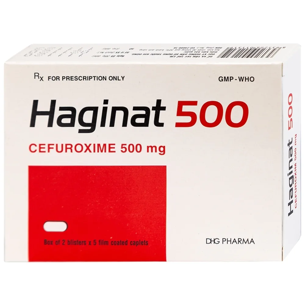 Hình ảnh Thuốc Haginat 500 DHG điều trị nhiễm khuẩn (2 vỉ x 5 viên)
