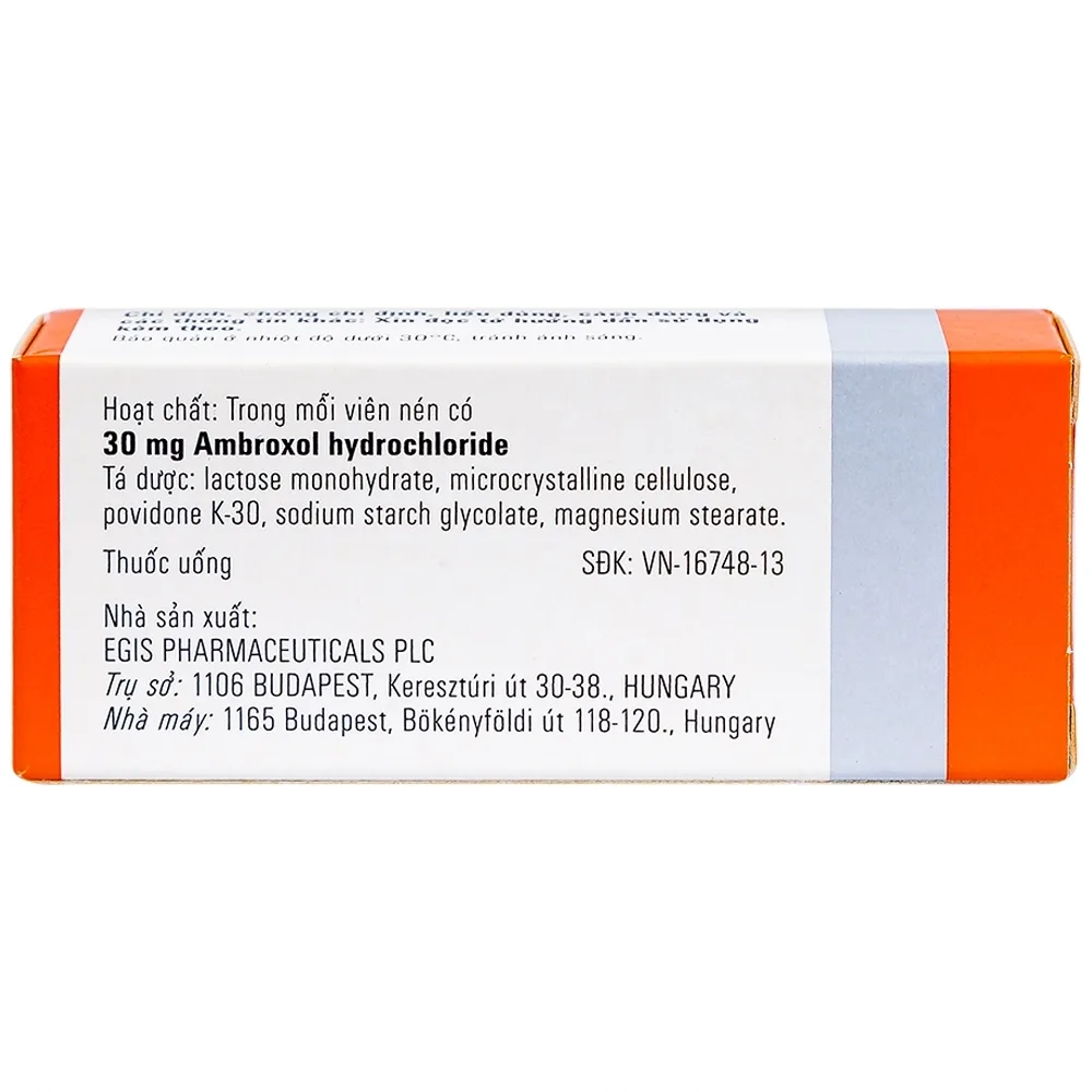 Hình ảnh Thuốc Halixol 30mg Egis Pharma điều trị hen phế quản và viêm phế quản (2 vỉ x 10 viên)