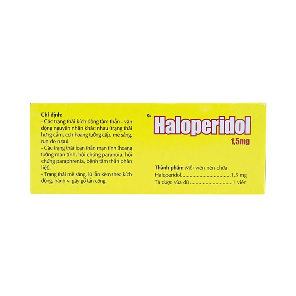 Hình ảnh Thuốc Haloperidol 1.5mg Danapha điều trị các trạng thái kích động tâm thần, vận động (10 vỉ x 25 viên)