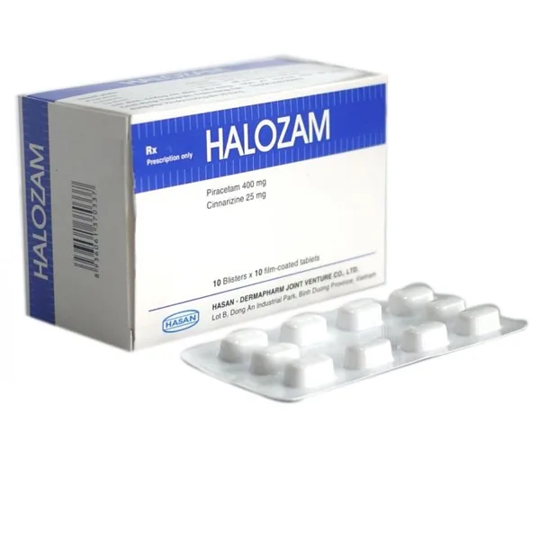 Hình ảnh Thuốc Halozam Hasan điều trị rối loạn mạch máu não, suy giảm chức năng tâm thần (10 vỉ x 10 viên)