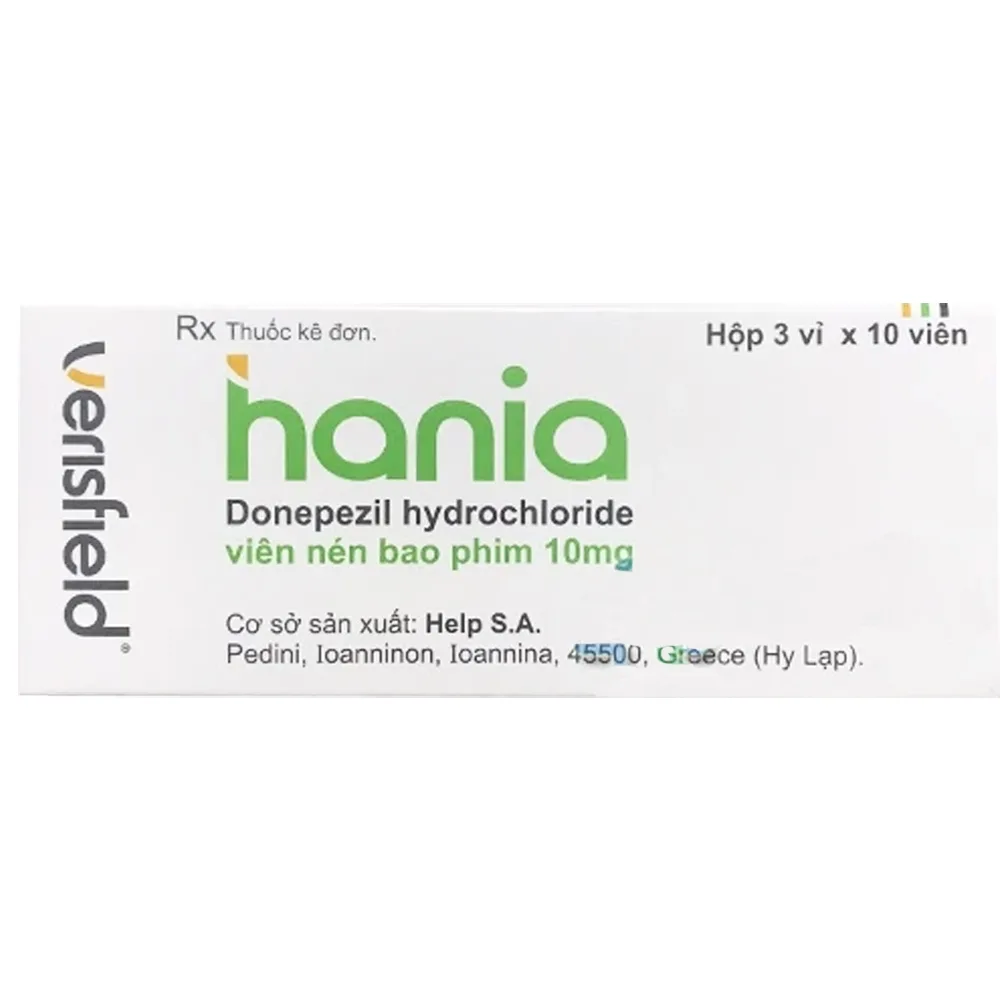 Hình ảnh Thuốc Hania 10mg Verisfield hỗ trợ điều trị sa sút trí tuệ (3 vỉ x 10 viên)