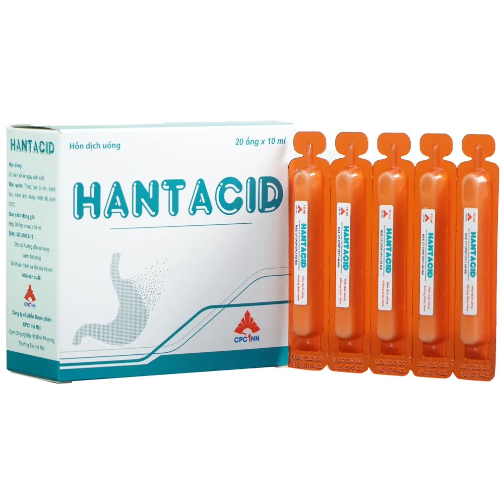Hình ảnh Thuốc Hantacid CPC1HN điều trị rối loạn tiêu hóa, điều trị triệu chứng của trào ngược dạ dày - thực quản (20 ống x 10ml)