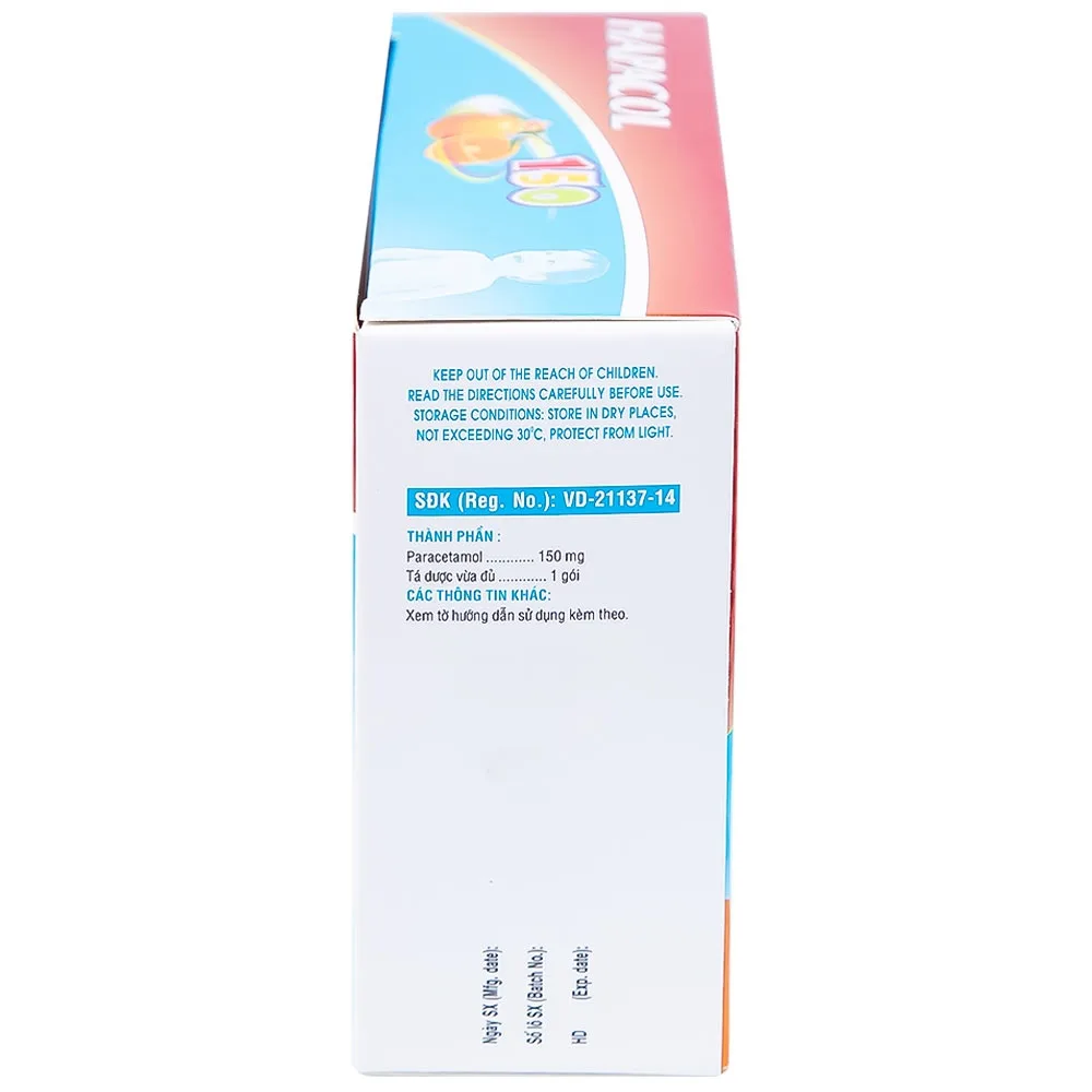 Hình ảnh Bột Hapacol 150 DHG giảm đau, hạ sốt (24 gói)