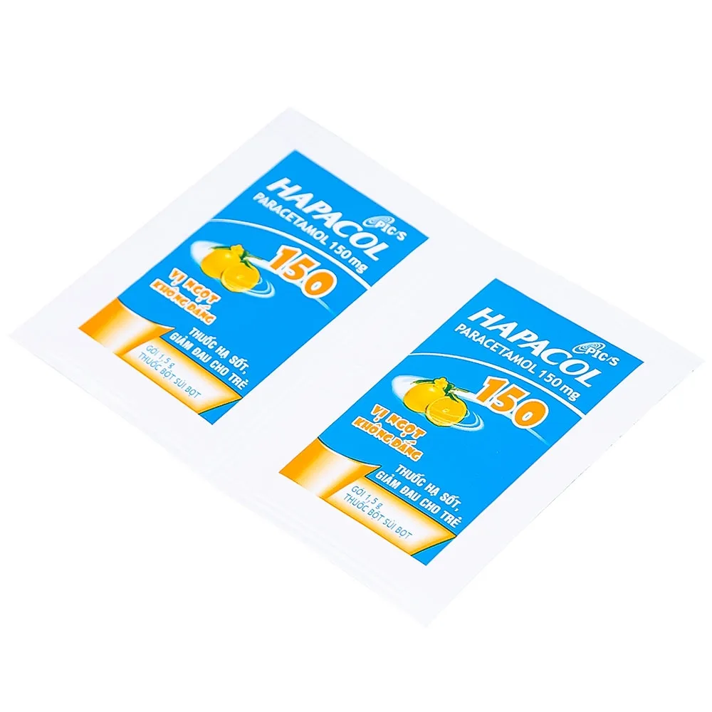 Hình ảnh Bột Hapacol 150 DHG giảm đau, hạ sốt (24 gói)