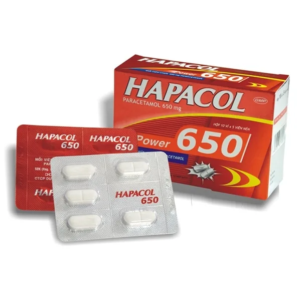 Hình ảnh Thuốc Hapacol 650 DHG điều trị đau đầu, đau nửa đầu, đau răng (100 viên)