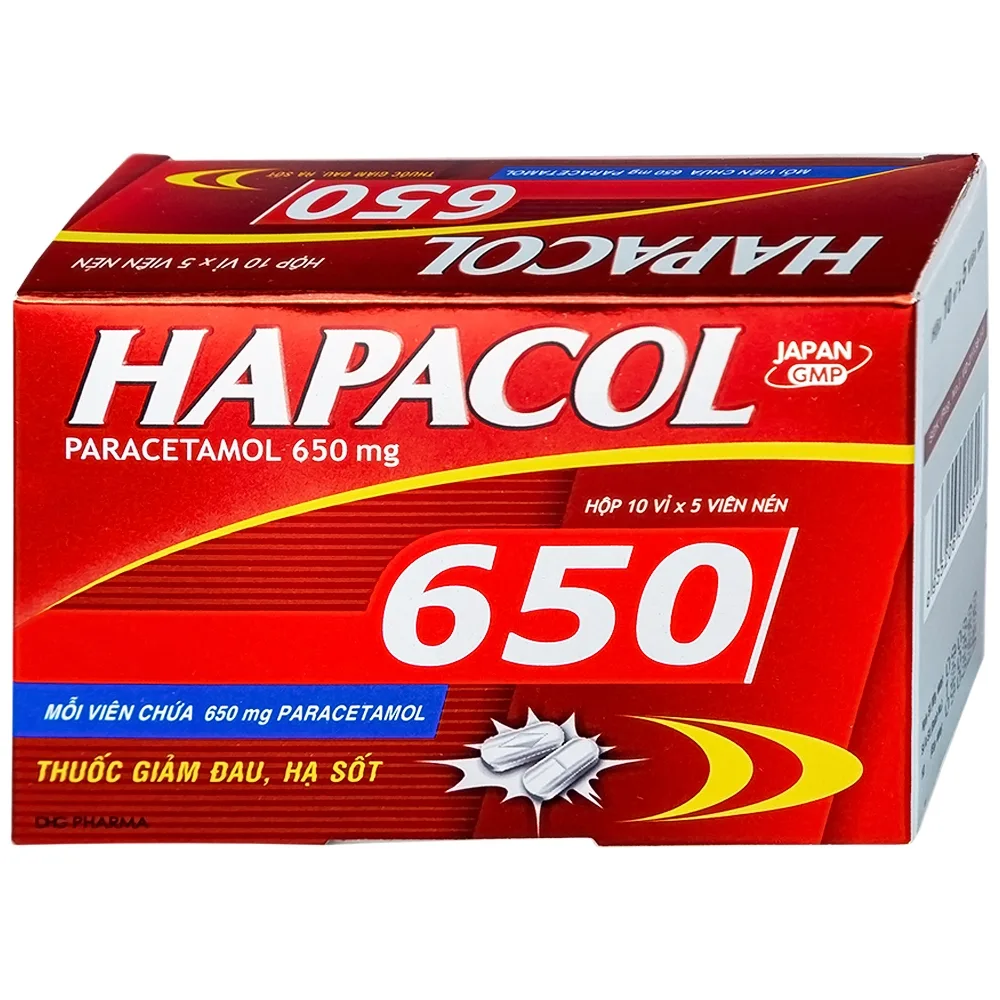 Hình ảnh Thuốc Hapacol 650 DHG giảm đau, hạ sốt (10 vỉ x 5 viên)