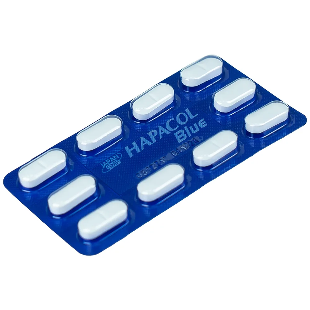 Hình ảnh Thuốc Hapacol Blue 500 DHG điều trị đau đầu, đau nửa đầu, đau răng (10 vỉ x 10 viên)