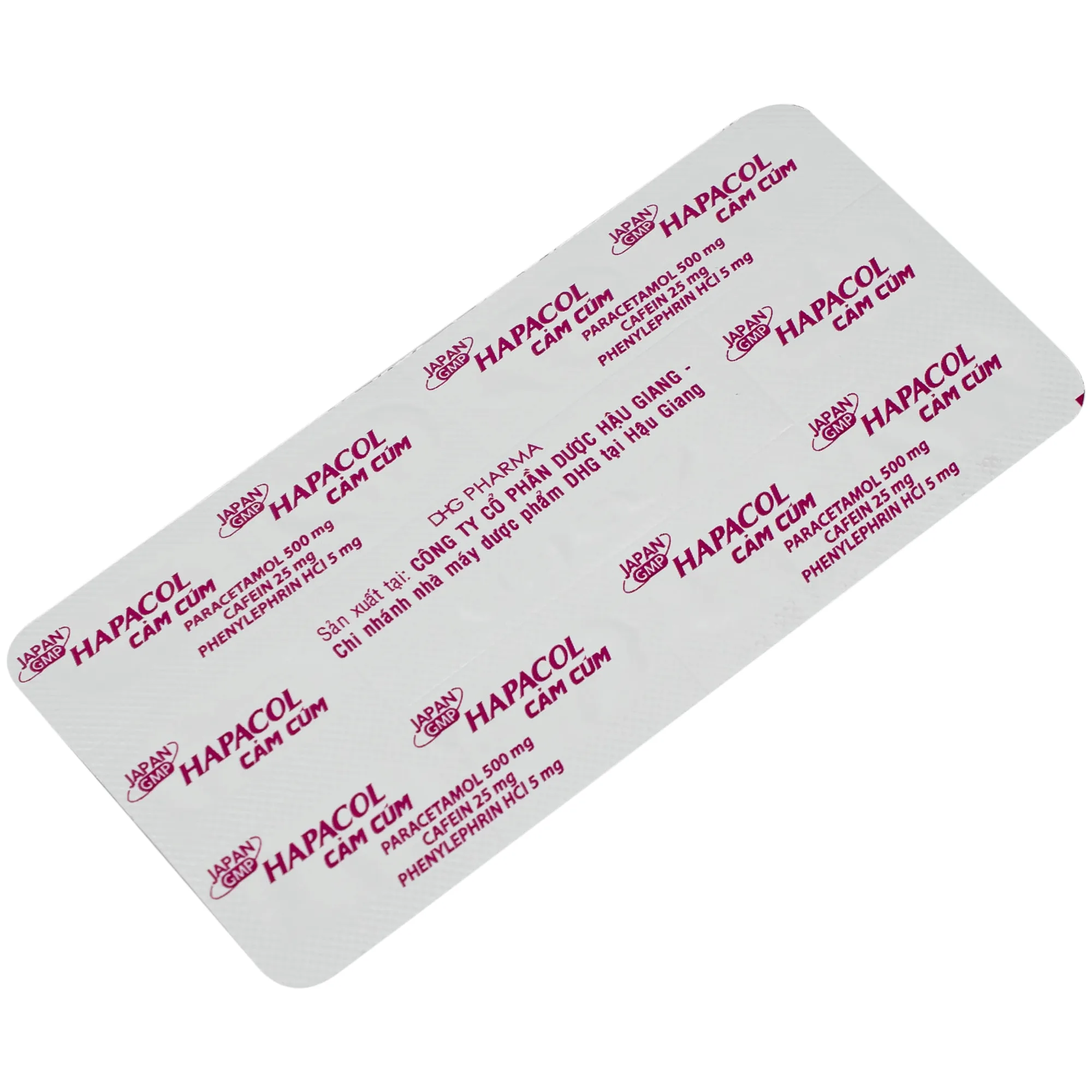 Hình ảnh Thuốc Hapacol cảm cúm DHG Pharma Điều trị các triệu chứng của cảm cúm như sốt, đau, sung huyết mũi (10 vỉ x 10 viên)