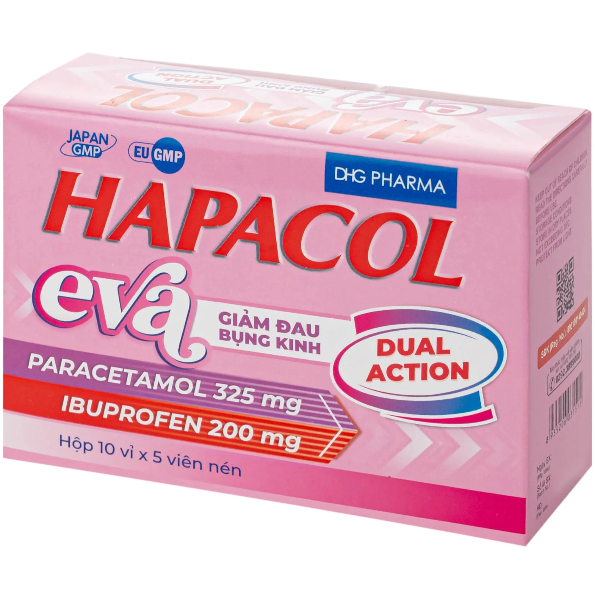 Hình ảnh Thuốc Hapacol Eva giảm đau bụng kinh Dhg Pharma (10 vỉ x 5 viên)