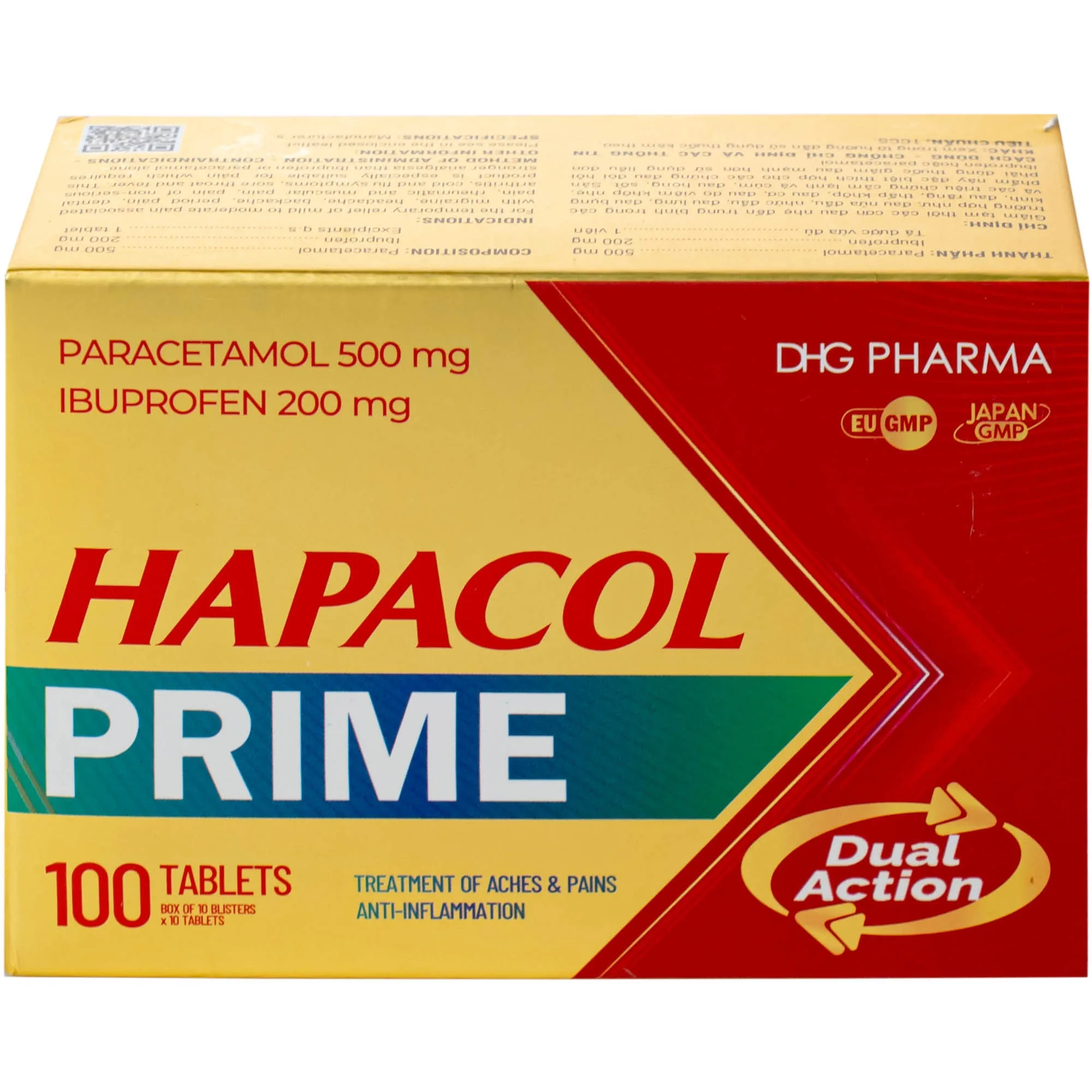 Hình ảnh Hapacol Prime Đau Nhức Kháng Viêm Dhg Pharma 10X10