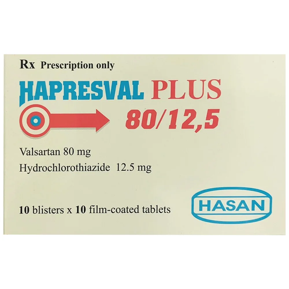Hình ảnh Thuốc Hapresval Plus 80/12.5 điều trị tăng huyết áp (10 vỉ x 10 viên)