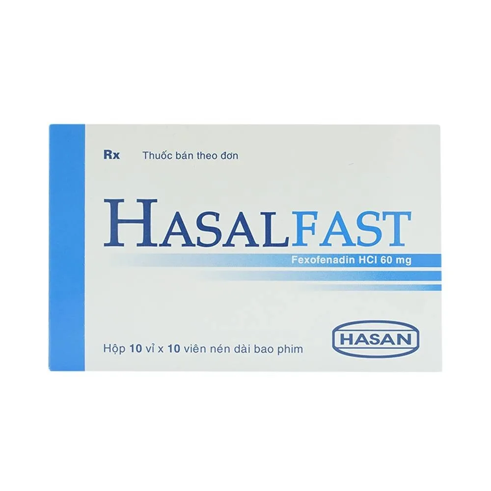 Hình ảnh Thuốc Hasalfast Hasan điều trị viêm mũi dị ứng theo mùa, mày đay mạn tính vô căn (10 vỉ x 10 viên)