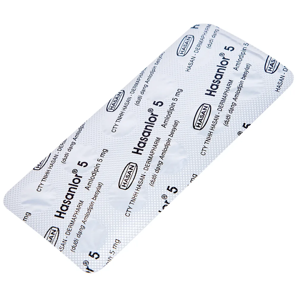 Hình ảnh Thuốc Hasanlor 5 Hasan điều trị tăng huyết áp, đau thắt ngực (10 vỉ x 10 viên)