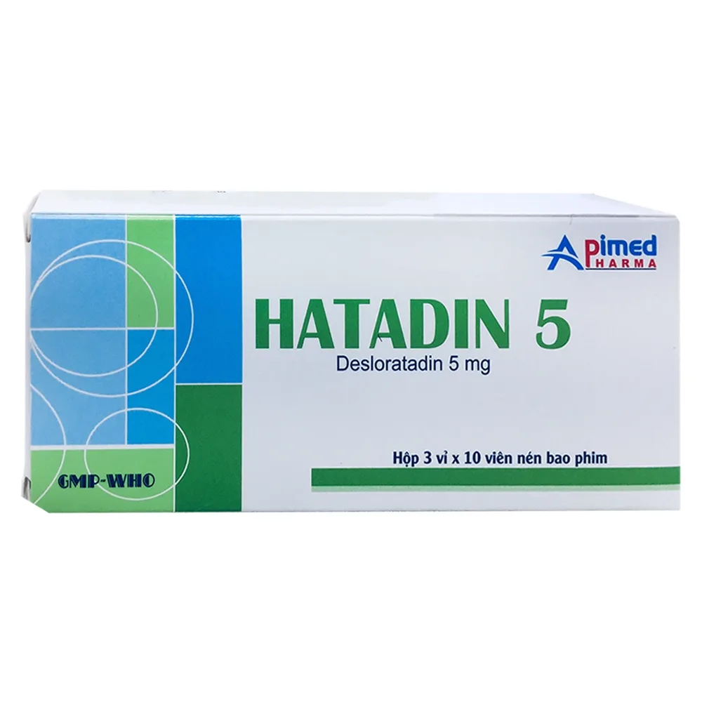 Hình ảnh Thuốc Hatadin 5 Apimed giảm các triệu chứng viêm mũi dị ứng theo mùa, viêm mũi dị ứng (3 vỉ x 10 viên)