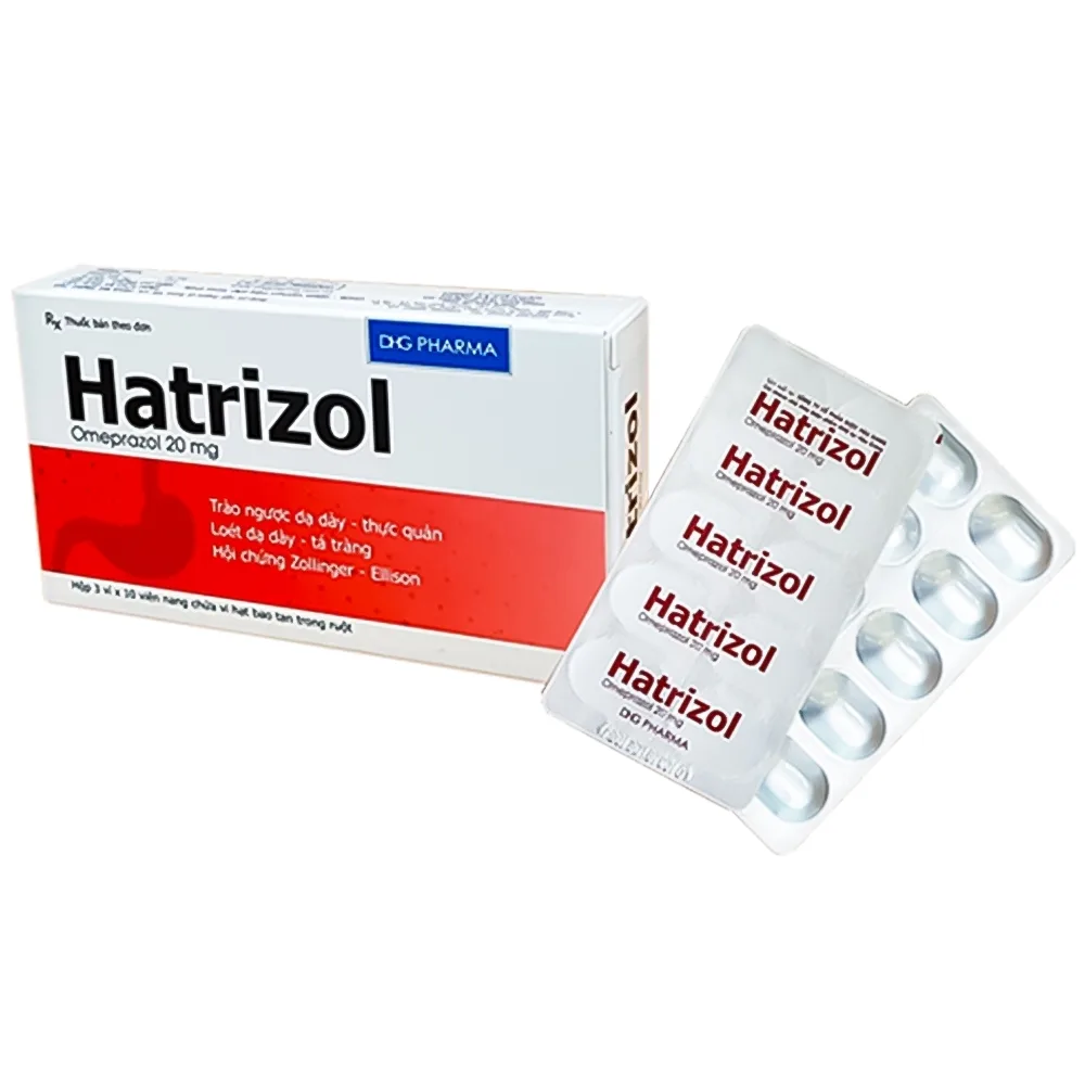 Hình ảnh Thuốc Hatrizol 20mg DHG điều trị trào ngược dạ dày, thực quản (3 vỉ x 10 viên)