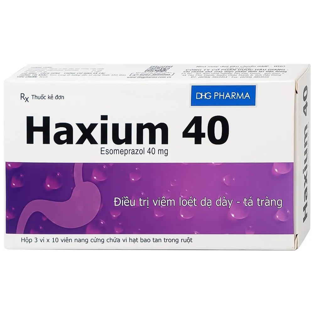 Hình ảnh Thuốc Haxium 40 DHG hỗ trợ phòng và điều trị loét dạ dày - tá tràng (3 vỉ x 10 viên)