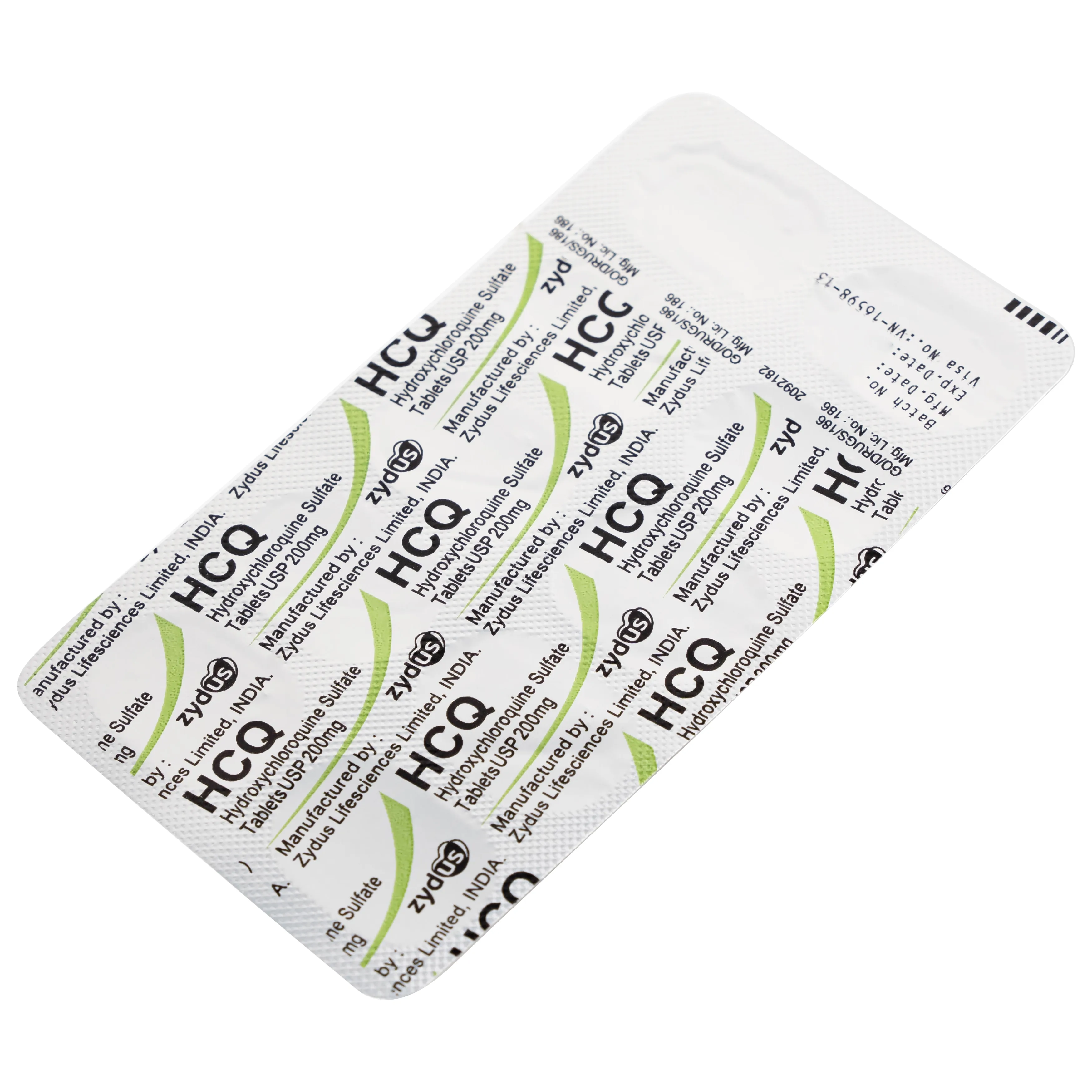 Hình ảnh Thuốc HCQ 200mg Zydus phòng ngừa hoặc điều trị sốt rét cấp tính (10 vỉ x 10 viên)