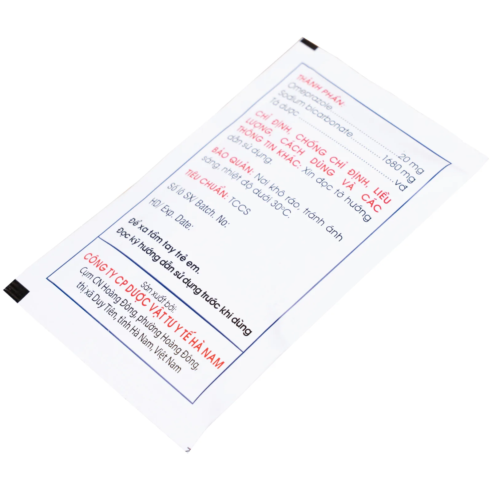 Hình ảnh Thuốc Hebozeta 20 Hamedi điều trị ngắn hạn loét tá tràng tiến triển (30 gói)
