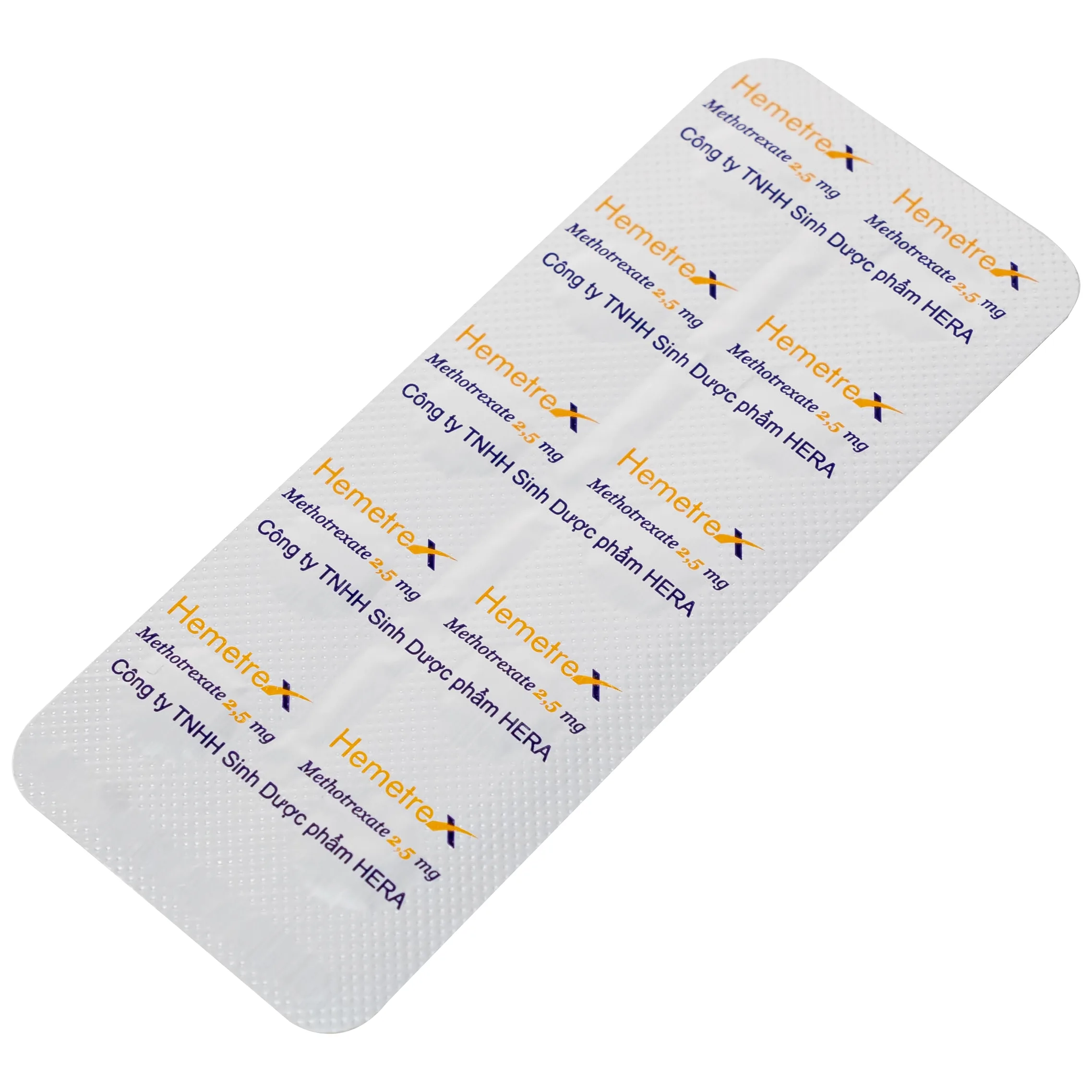 Hình ảnh Thuốc Hemetrex 2,5mg Herabiopharm điều trị viêm khớp dạng thấp nặng (10 vỉ x 10 viên)