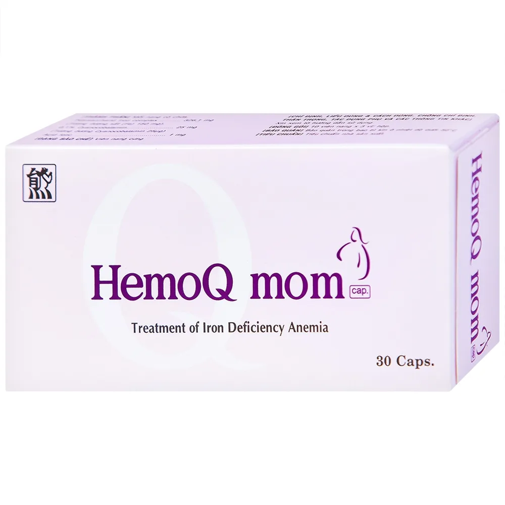 Hình ảnh Thuốc HemoQ Mom phòng ngừa và điều trị thiếu máu (3 vỉ x 10 viên)