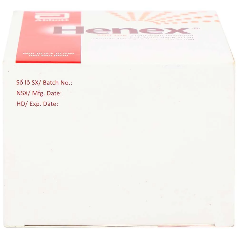 Hình ảnh Thuốc Henex 500mg Abbott điều trị suy tĩnh mạch - mạch bạch huyết, cơn trĩ cấp (10 vỉ x 10 viên)